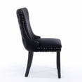 thumbnail image 5 of 2 Piece Velvet Dining Chair, Button Tufted Upholstered Accent Living Room Chair with Nail Head Trims, Modern Wingback Side Chair with Solid Wood Legs for Kitchen Dining Room Bedroom, Black, 5 of 7
