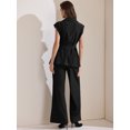 thumbnail image 4 of DARING DIVA Women's 2 Pcs Sleeveless Vest Wide Leg Pants L Black, 4 of 6
