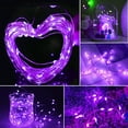 thumbnail image 5 of 2 Pack 66 ft 200 LED Outdoor Solar String Lights, Waterproof Solar Fairy Lights for for Garden Patio Yard (Purple), 5 of 8