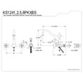thumbnail image 3 of Kingston Brass KS1248PKXBS Duchess Wall Mount Bridge Kitchen Faucet with Brass Spray, Brushed Nickel, 3 of 3