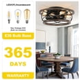 thumbnail image 5 of Chords Attic 18"  4-Light Farmhouse Caged Flush Mount Ceiling Fan with Lights and Remote, Rustic Low Profile Ceiling Fan for Bedroom, Living Room, Kitchen, 5 of 10