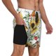 thumbnail image 2 of Balery Sunflowers Leaves And Birds Bañador para hombre, shorts de playa de secado rápido con entrepierna y forro de compresión-Medium, 2 of 6