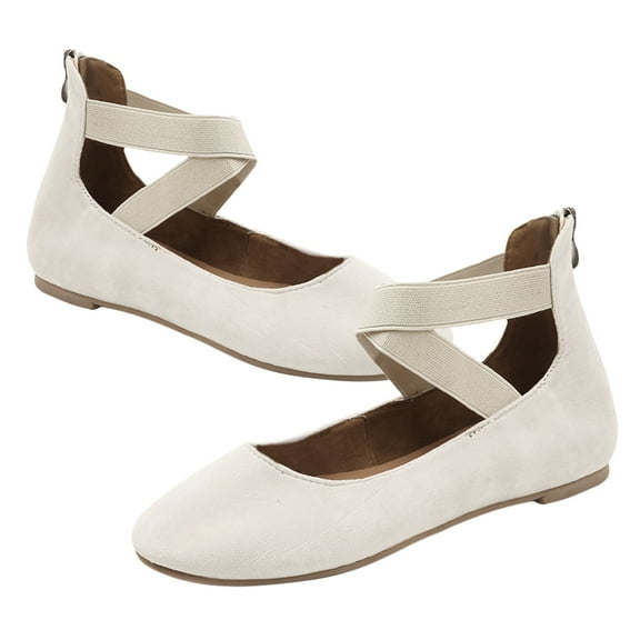 WHAMVOX Loafer Flats Four Seasons Shoes for Women Miss 6 Beige