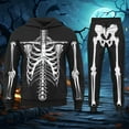 thumbnail image 2 of YAYUBA Mens Halloween Outfits Halloween Skeleton Tracksuit Set Mens And Women Skull Bone Printed Zip Up Hoodie Size M, 2 of 5