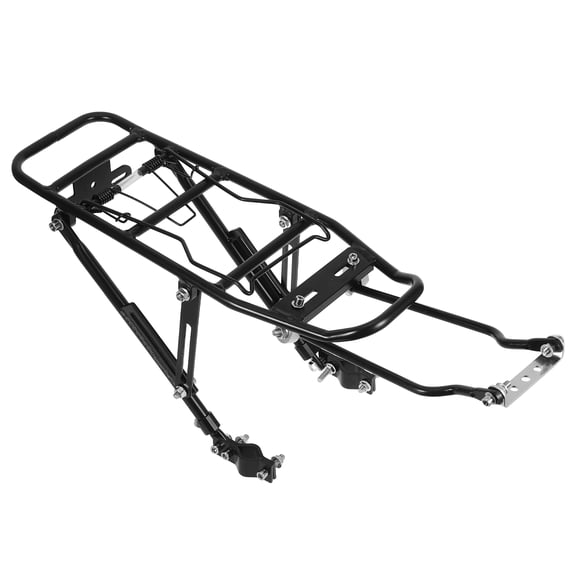 OUNONA Black Aluminum Alloy Bike Rear Rack for Daily Use with Lightweight Design and Easy Installation 29.5 inches