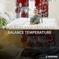 thumbnail image 3 of Fsddascl Red Christmas Blackout Curtains for Bedroom/Living Room, Thermal Insulated Kitchen Curtains, Santa Snowman Elk Gifts Snowflake Xmas Grommet Darkening Window Treatment Drapes 52"x84"x2, 3 of 6