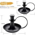 thumbnail image 2 of Black Iron Pillar Candlestick Holders, with Handle, Taper Candle Holder for Candlesticks, for Fireplace Party, Dining, Home, Wedding Decor,Fits 3/4 inch Thick Candle&Led Candles（Set of 2pcs）, 2 of 6