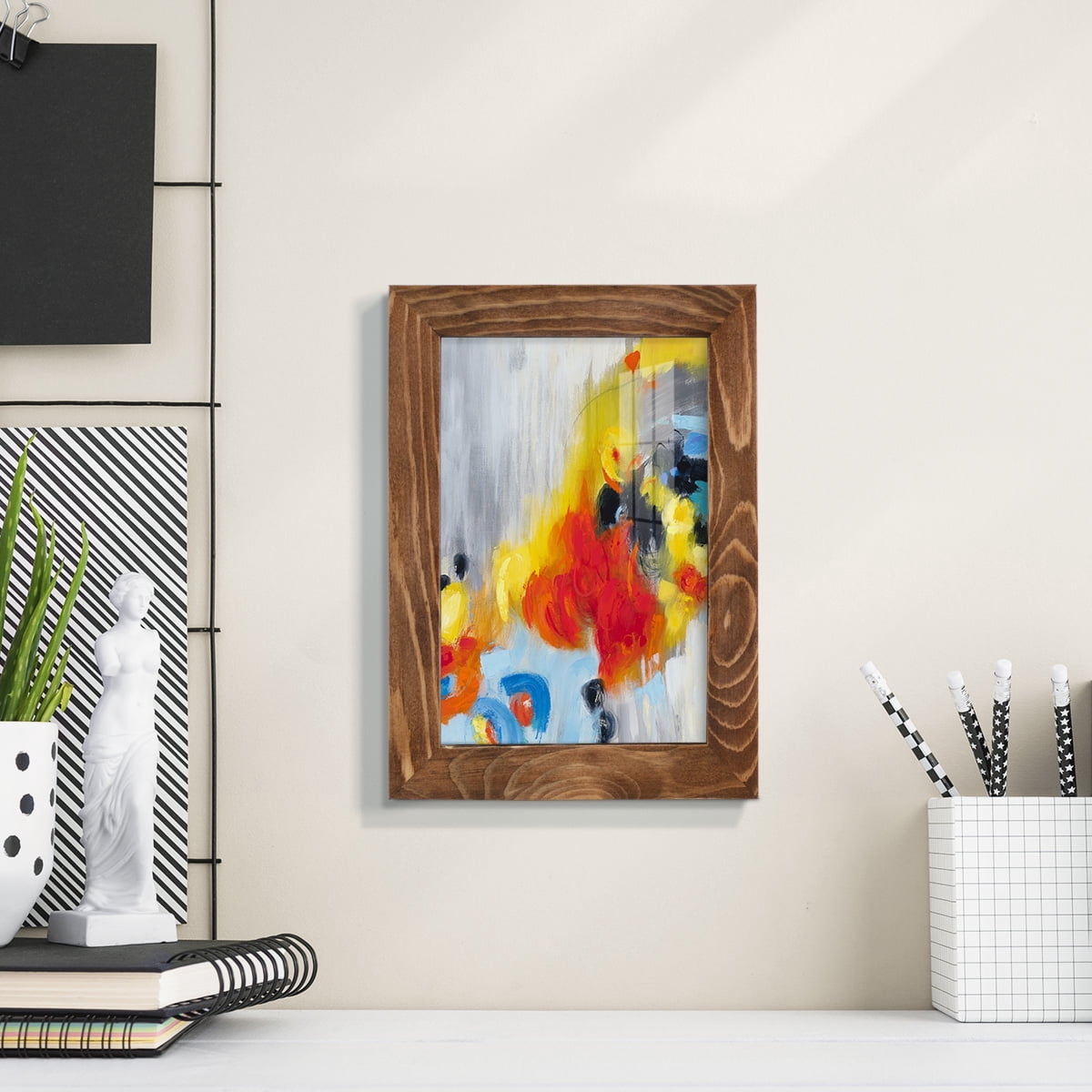 In the Loop I -Framed Print w/glass-Walnut