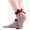 Red, variant on Fesfesfes Women Bowknot Glitter Solid Fishnet Sock Sheer Elastic Sheer Ankle Socks