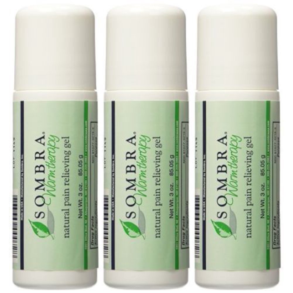 Sombra Warm Therapy Natural Pain Relieving Gel Roll On 3oz Pack of