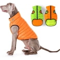 thumbnail image 2 of AiryVest Lightweight Reversible Winter Dog Coat - Warm Dog Jacket - Water Resistant Windproof - Insulated Dog Apparel for Small, Medium & Large Dogs - Comfortable Dog Puffer Vest - Orange Light Green, 2 of 6