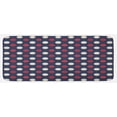 thumbnail image 1 of Abstract Kitchen Mat, Retro Large Circles with Inner Stripes Round Spots, Plush Decorative Kitchen Mat with Non Slip Backing, 47" X 19", Dark Coral Night Blue, by Ambesonne, 1 of 1