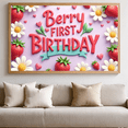 thumbnail image 4 of Berry Theme Happy Birthday Banner Colorful Floral Party Decoration First Year Celebration for Kids Birthday Party Baby Shower Photo Shoot, 4 of 8