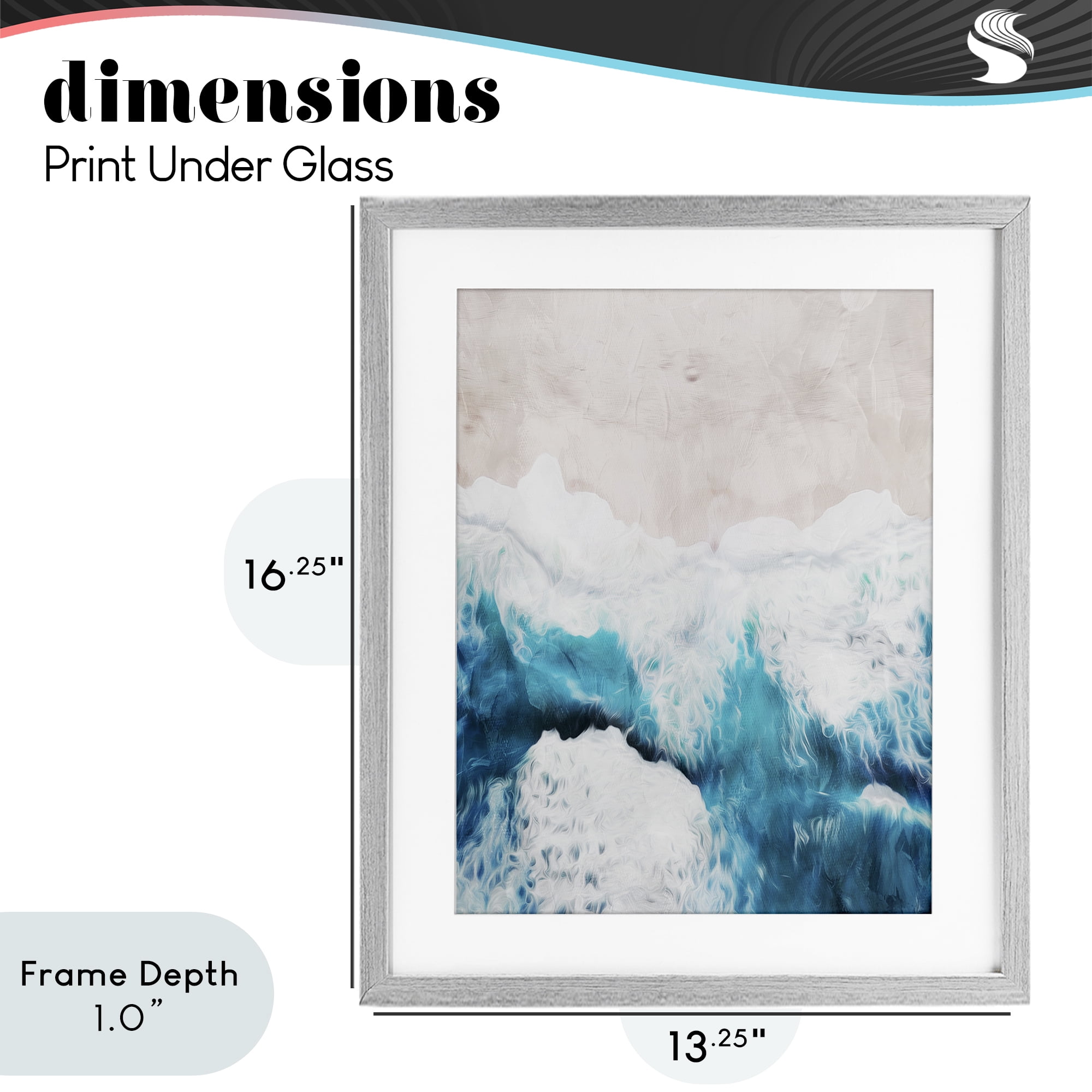 Stupell Industries On The Beach Aerial Gray Framed Print Under Glass, design by Milli Villa