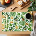 thumbnail image 2 of St. Patrick's Day Placemats Set of 4, Spring Shamrocks Green Love Heart Hats Placemats for Dining Table, Place Mats for Kitchen Tabletop, Waterproof Wipeable Dining Table Mats Set, 2 of 9