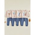 thumbnail image 3 of RUINIXCW Baby Boy 1st Birthday Outfits Letter Embroidery Crew Neck Sweatshirt Pants, 3 of 7