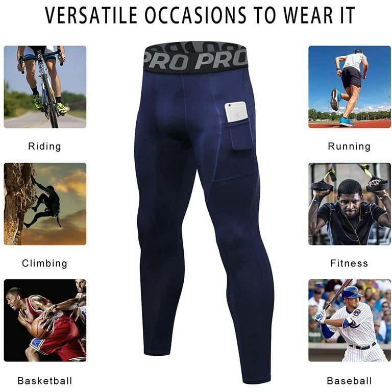  LANBAOSI Workout Compression Pants for Men 3 Pack