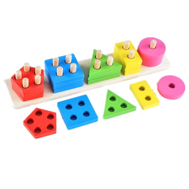 Enfants d'apprentissage en bois bébé Geometry Jouets éducatifs Puzzle Puzzle IQ 3D pour les enfants - Autres - Achat & prix
