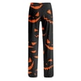 thumbnail image 6 of Womens Halloween Comfy Pajama Pants Pumpkin Print Casual Elastic Waist Pjs Lounge Pants, 6 of 6