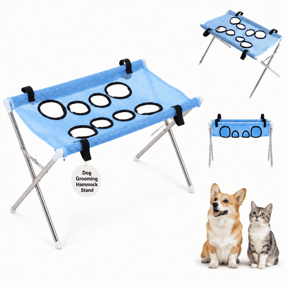 Shower Chair Hammock Pet Holder for Dog Bath Stand Grooming Washing Station Bathtub Bathing for Cats Dogs Sling Table Foldable Folding Paw Portable