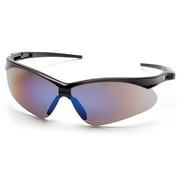 Black Frame/Blue Mirror Lens with Black Cord