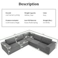 thumbnail image 3 of LUCKHAO Modern Modular Minimalist L Shaped Sectional Sofa Sets, Foam-Filled Convertible Sleeper Sofa Bed, 5 Pcs Free Combination Luxury Floor Cloud Couch, Oversized Corner Sofa for Living Room, 3 of 9
