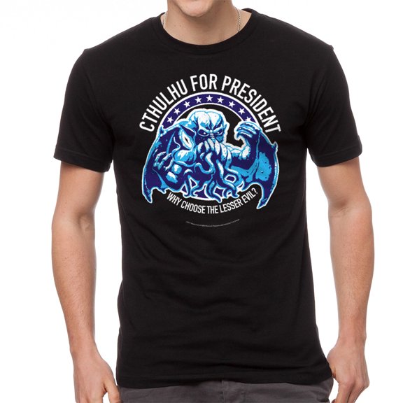 Warpo Cthulhu for President Men Black T-Shirt NEW Size 2XL, Male XX-Large