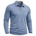 thumbnail image 5 of Mens Long Sleeve Polo Shirts Pocket Casual Lapel Collar Lightweight Pullover Tee, 5 of 6