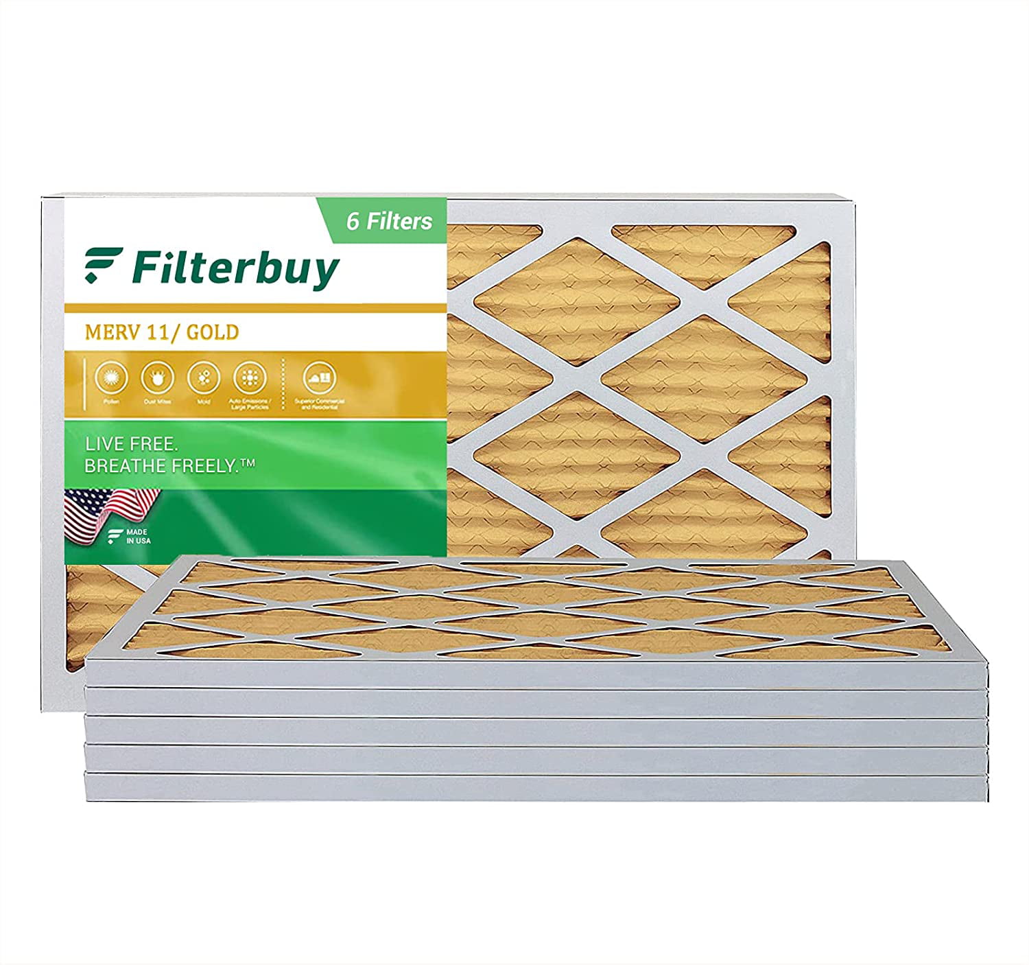 Filters Fast 1" Home Air Filters Merv 8 Case of 6 Filters 6-18 Month Supply 