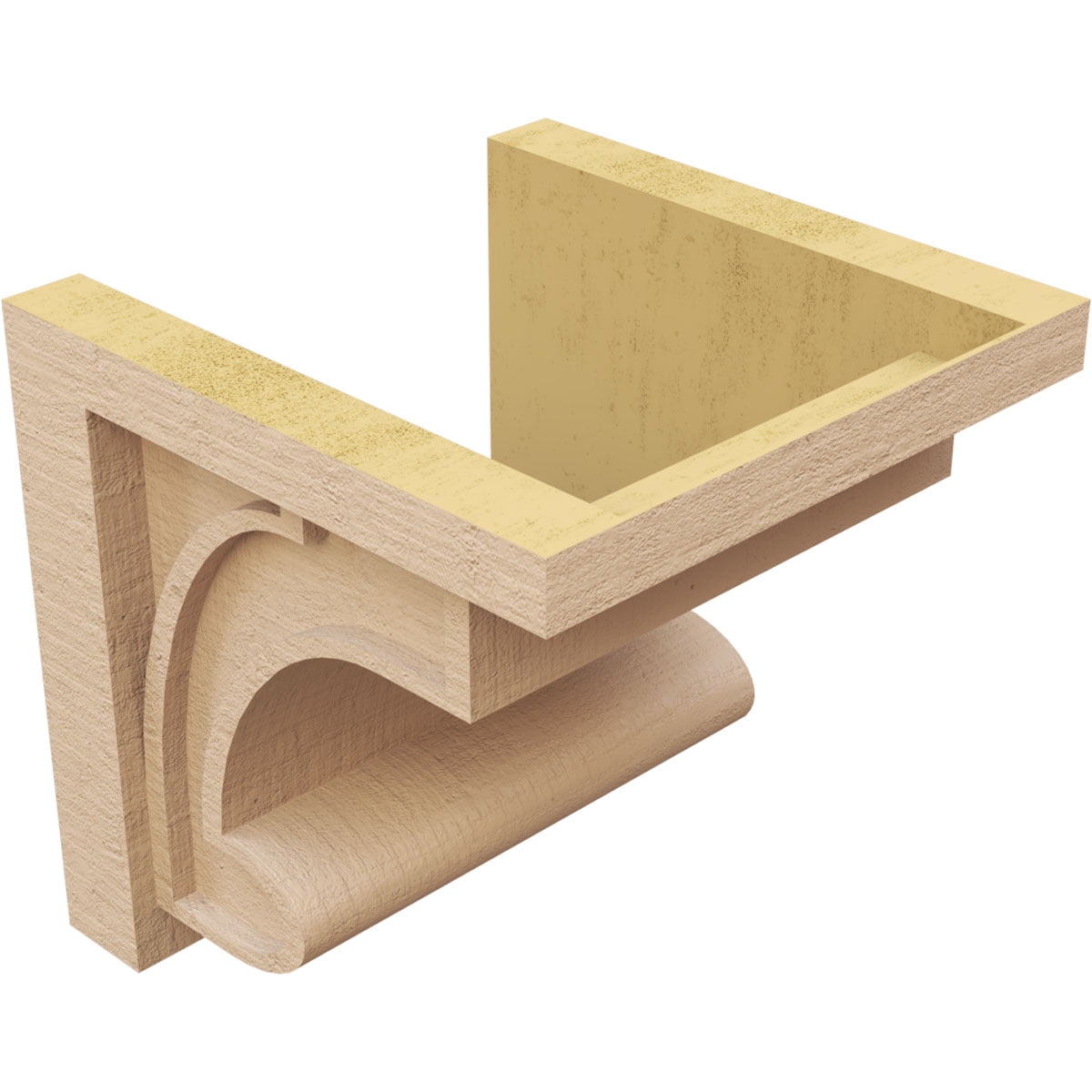 12"W x 12"D x 12"H Wide Alma Rough Cedar Woodgrain TimberThane Corbel, Primed Tan