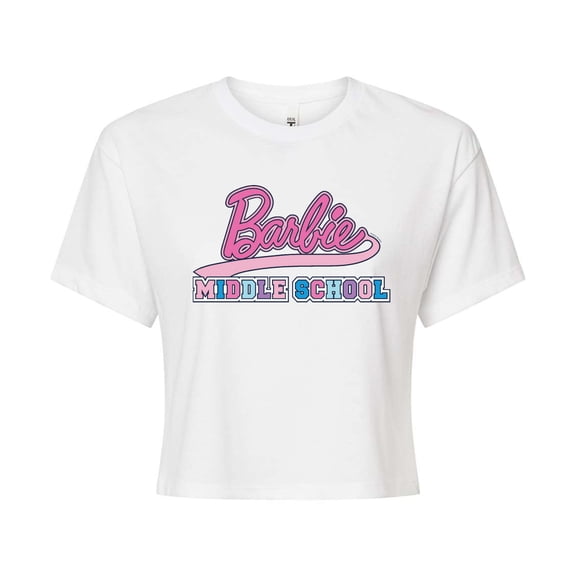 Barbie - Middle School - Juniors Cropped Cotton Blend T-Shirt