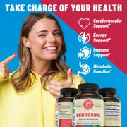 Berberine Supplement Capsules 1200mg, Supports Heart and Cardiovascular Wellness. USA Made. 60 Capsules