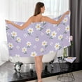thumbnail image 7 of Little White Flower on Purple Cotton Towel Set 2 Piece, 1 Bath Towels 1 Washcloth, Soft Fast Dry Absorbent Face Hand Towel for Bathroom Hotel Gym Spa and Beach, 7 of 7