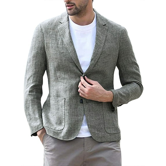 FASHIONWT Men Long Sleeve Notched Blazer Casual Button Suit Jacket