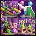 thumbnail image 4 of Colorful Design Mardi Gras Banner Masquerade Theme Carnival Display Feather Decoration Firework Pattern Festival Background for Carnival Party Mardi Gras Celebration Masquerade Ball, 4 of 9