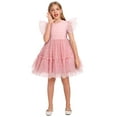 thumbnail image 6 of IDOPIP Toddler Kids Girls Sequin Star Tutu Dress Ruffle Sparkle Tulle Wedding Party Princess Dress, 6 of 8