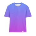 thumbnail image 4 of Tops for Women Gradient Printing Women's T-Shirts Crew Neck Activewear Short Sleeve Breathable Summer Tops Loose Thin Ladies Blouses Tees Tunic Casual Plus Size Clothing, 4 of 5