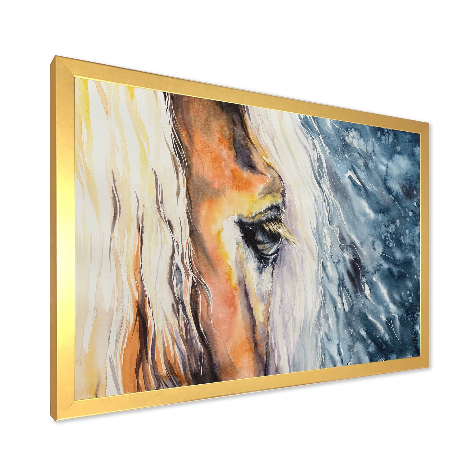 Designart 'Abstract Close-Up of A Beautiful Horses Eye II' Farmhouse Framed Art Print