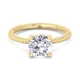 thumbnail image 4 of Camigos - Twisted Rope Band Round Cut Moissanite Lab - Diamond Solitaire Engagement Ring, 4 of 5