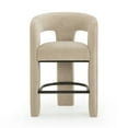 thumbnail image 3 of Malone Taupe Performance Chenille Stool, 3 of 8
