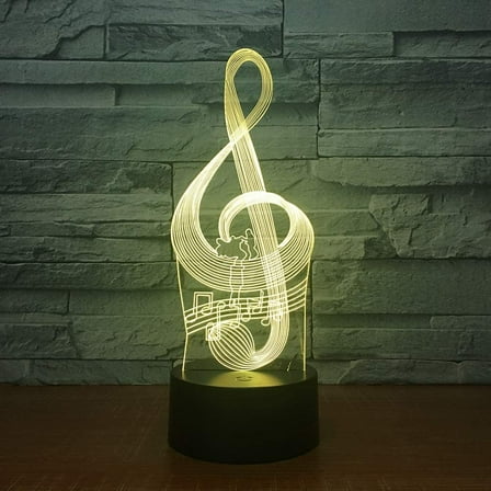 YSITIAN Music Note 3D Night Light, 7 Colors Changing Optical Illusion Touch Table Desk Lamp, Perfect Gifts for Kids’ Home Decoration LED Lamp YT-7610