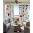 thumbnail image 4 of Rustic Pressed Floral Blackout Curtains, Light Blocking Print Window Curtains, Vintage Multicolor Leaves Floral Thermal Insulated Window Drapes for Living Room Kitchen Cafe 2 Panels, 55"W x 39"L, 4 of 9