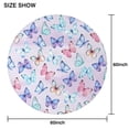 thumbnail image 6 of Light Purple Butterfly Pattern Round Tablecloth 60"x60",Wrinkle Wipeable Table Cloth for Kitchen Dining Room Picnic Patio Party, 6 of 6