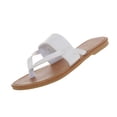 thumbnail image 2 of OKBOP Open Toe flat sandals for women flat T-Bar Slide Flat Arch Flat Heel Arch Support Flatform flat sandals for women, 2 of 5