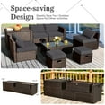 thumbnail image 5 of Costway 8PCS Patio Rattan Furniture Set  Space-Saving Storage Cushion Grey cover, 5 of 9