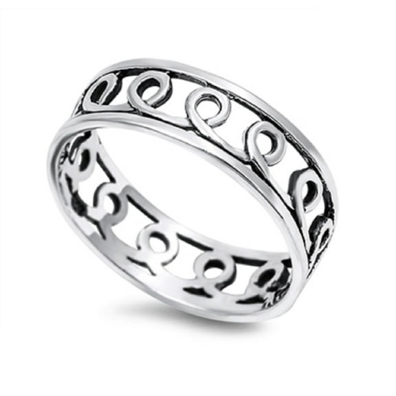 925 Sterling Silver Hope for a Cure Ribbon Infinity Ring Size 3