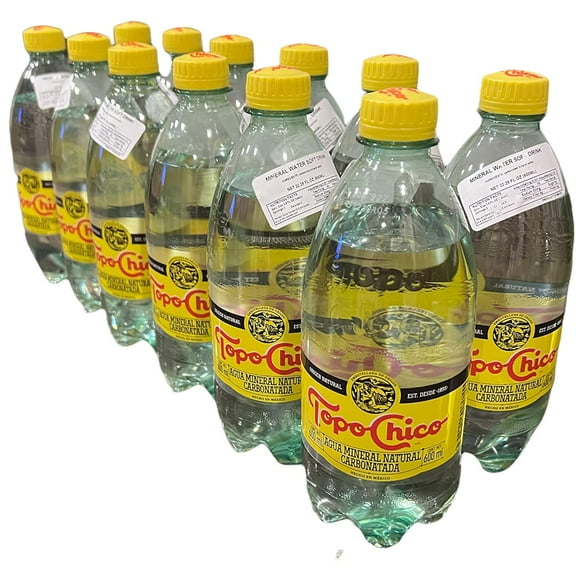 Topochico Mineral Drinking Water, 20 Oz. Plastic Bottles, (Pack of 12) -