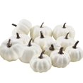thumbnail image 6 of 7 Pcs Assorted Sizes Artificial Pumpkins Fall Decor Fake Faux Foam Pumpkins for Halloween Thanksgiving Harvest Home Table Decor (Pink), 6 of 9