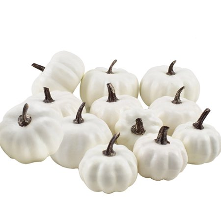 7 Pcs Assorted Sizes Artificial Pumpkins Fall Decor Fake Faux Foam Pumpkins for Halloween Thanksgiving Harvest Home Table Decor (Pink)