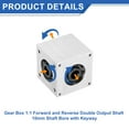 thumbnail image 3 of Gear Box 1:1 Forward and Reverse Double Output Shaft 10mm Shaft Bore with Keyway, 3 of 6
